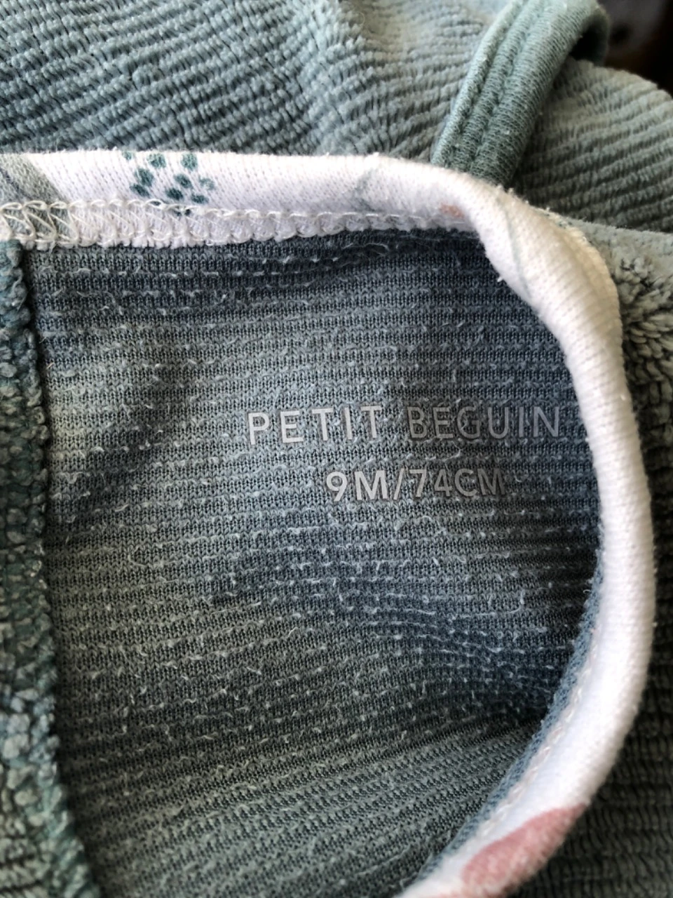 Petit Béguin velvet pajamas 9 months – photo 4
